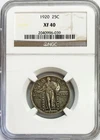 1920 UNITED STATES STANDING LIBERTY QUARTER 25C SLQ COIN NGC XF 40