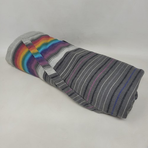 Girasol Baby Carrier Wrap Sling Gray Rainbow Stripe Stormy Woven Cotton Handmade