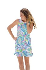 New With Tags Lilly Pulitzer Size 4 Delia Shift Muni Dress Bows Beachy Paisley
