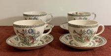 Mixed Lot Of Johnson Brothers Indian Tree Cups & Saucers x 4, Size Variations