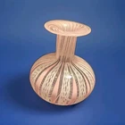 MURANO Pink and White LATTICINO STUDIO HAND BLOWN VASE