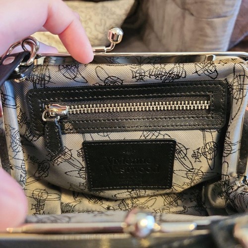 Vivienne Westwood Women Rare Vivienne Black Coin Purse Handbag Limited Edition - Picture 4 of 5