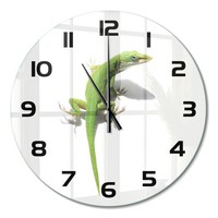 Dekorative Wanduhr Mit FließEnden Zeigern GrüNe Eidechse Schwarze Zeiger Fi60 Cm