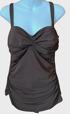 vtg 80s Jantzen brown one piece pin up bathing suit women's 14