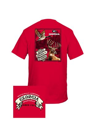 New World Graphics UGA Double Game Ducks And Bucks Go Dawgs! Short Sleeve Mens
