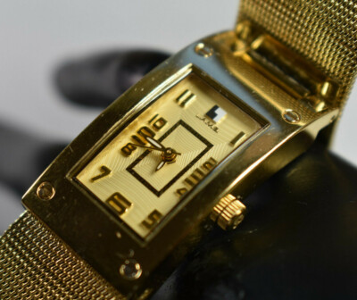 L.A.M.B. Watch by Gwen Stefani NWT Gwen Stefani L.A.M.B. White Black Leather Band Gold Face  main image 4