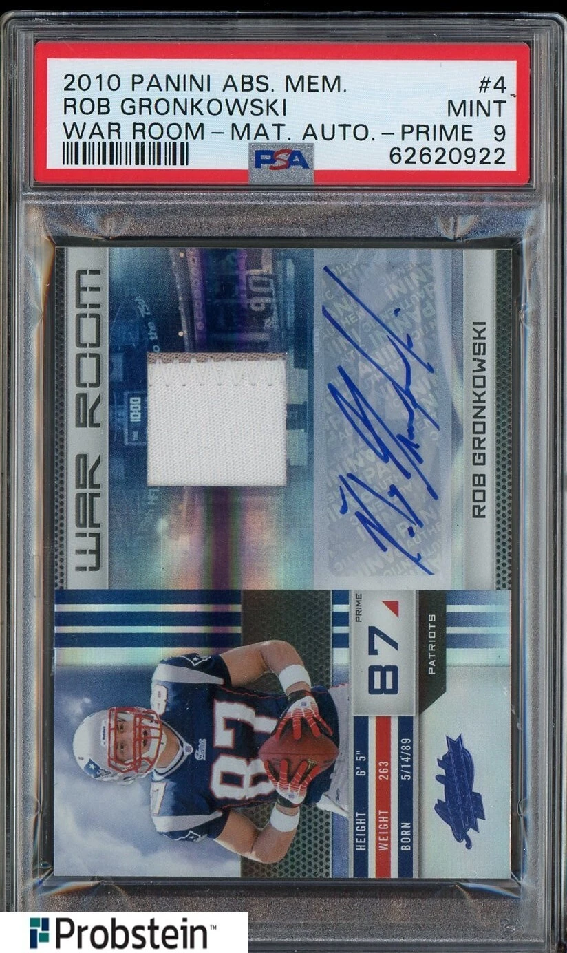 Rob Gronkowski Panini Absolute Memorabilia War Room #4 Material Autograph