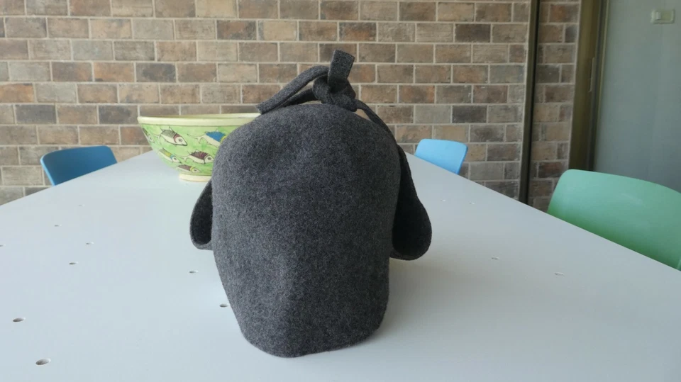 p cnq (Mad Factory) Sombrero Orejeras Japonés Porco en Lana Gris, Piloto / Fórmula Uno Foto 4 de 4