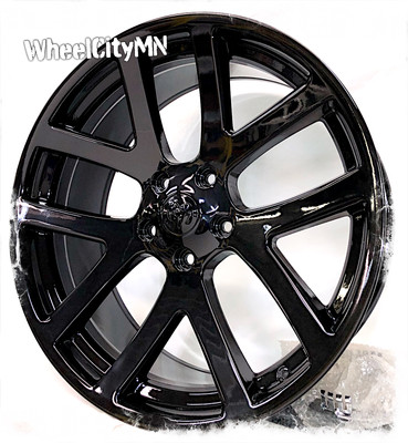 24 inch gloss black Dodge RAM 1500 SRT Viper OE replica 2223 wheels 5x5 ...