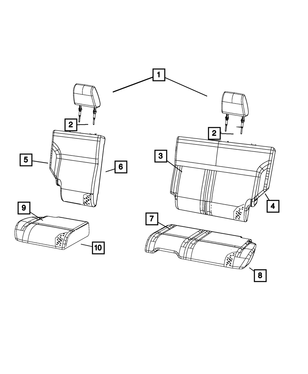 Genuine Mopar Rear Seat Cushion Cover 1VS62JA6AA