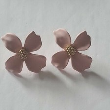 Pink Flower Stud Earrings