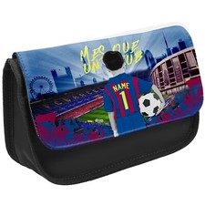 Image of Personalised Barcelona Pencil Case Football School Stationary Bag Boys CFP04