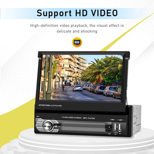 Autoradio singolo 1DIN 7" ribaltabile stereo wireless Apple Carplay Android Auto BT - Foto 14 di 21