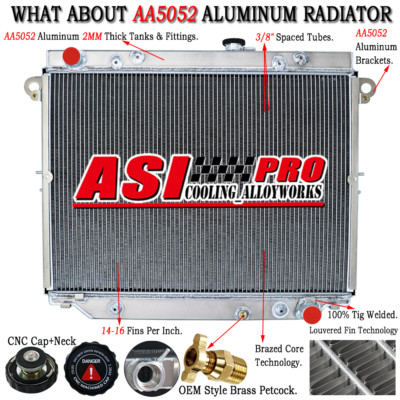 4 Row Radiator For 1998-2007 99 Lexus LX470 /Toyota Land Cruiser HDJ100R 4.7 V8