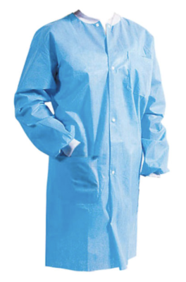 10 Pack LARGE Medical Dental Disposable Lab Coat Jacket Blue