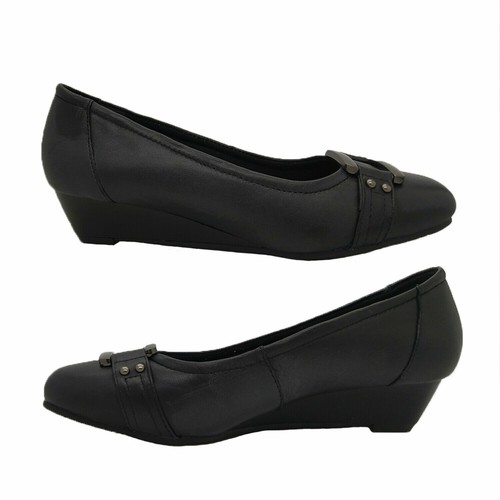 black work wedge shoes