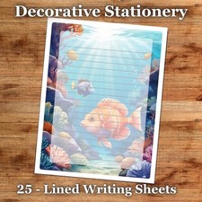 25 Sheets Decorative Paper Letter Writing Paper Color Stationery - Sea Life 027