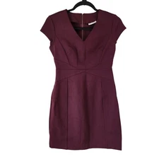 Halogen Purple Bodycon Fitted Pencil Dress Ponte Knit Career 2 Petite