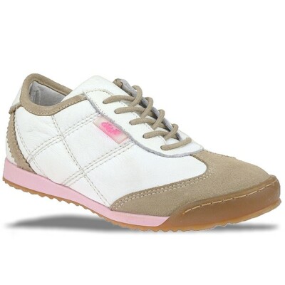 GiGa Shoes Leder Sneakers Halbschuhe weiß, Schnürer, Gr. 30