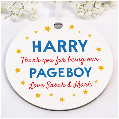 PERSONALISED Page Boy Ring Bearer Usher Ring Security Thank You Plaque  Gifts UK