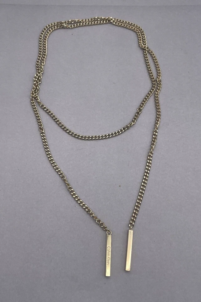 Calvin Klein бар подвеска обочины ссылка цепочка длинное ожерелье золотистый 42 дюймов - Изображение 2 из 4