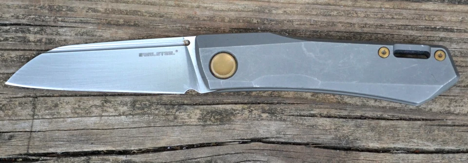 Real Steel Solis Bohler N690 Steel Blade Gray TC4 Titanium Handle Folding Knife - Image 3 of 4