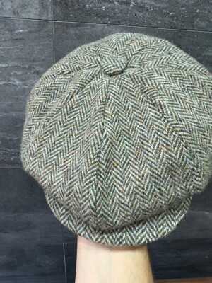 Glen Appin Harris Tweed Front Baseball Cap – Colour 15 Gunn Tartan, One Size Adjustable