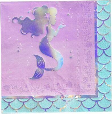 Merchandising Creative Converting: Ln 12/16Ct 3P Irid Mermaid Shine Qs