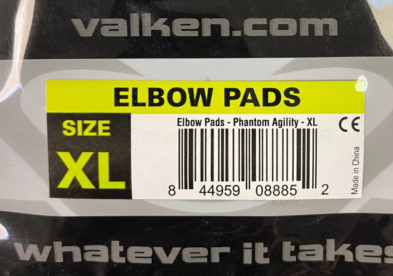 NEW Valken Phantom Agility Elbow Pads - Black - X-Large