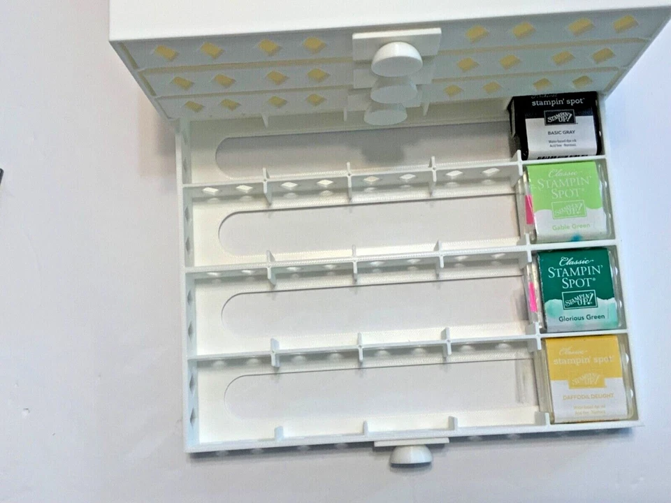 CAJÓN DE ALMACENAMIENTO para Stampin Up Tink SPOT 1x1 pulgada almohadilla VACÍA sostiene hasta 80 puntos Foto 3 de 4
