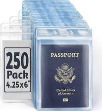 4x6 Inch Passport  Card Holders with Soft Edge Clear, 250 PK - Extra Large X