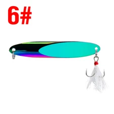 6PCS Multicolor Metal Spoon Jig Fishing Lures Blade Bait Saltwater Tackle Hooks