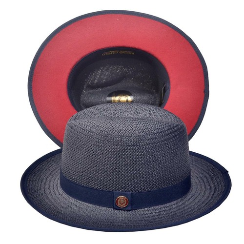 Red Bottom Natural Straw Fedora Hat | eBay
