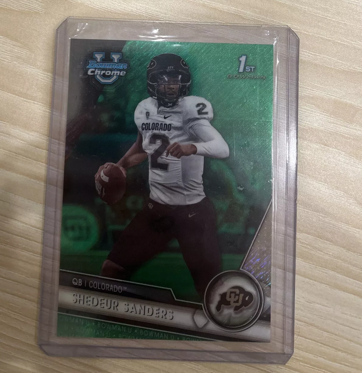 2023 Bowman Chrome University #16 Shedeur Sanders 1st Green Refractor /99