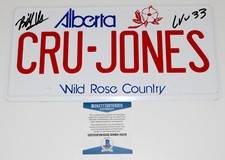 ACTOR BILL ALLEN SIGNED 'RAD' MOVIE LICENSE PLATE PROP CRU JONES #33 BECKETT COA