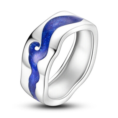 Blue Wave Ring 925 Sterling Silver Ring