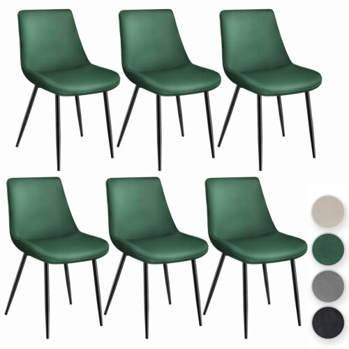 Lot de 6 chaises de salle à manger aspect velours assise Ergonomique - Photo 1/49