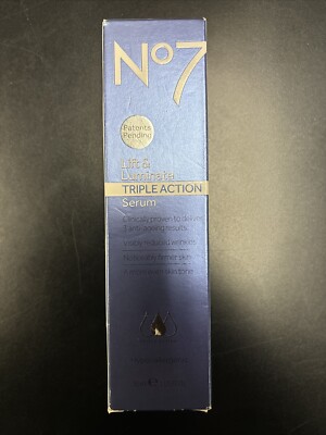 No7 Lift & Luminate Triple Action Serum 1 oz Hypo Allergenic Firm Tone & Wrinkle