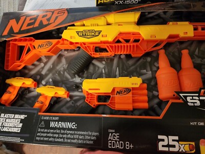 NERF Alpha Strike Battalion Set w/ Rifle, 3 Pistols, 2 Targets & 25 ...