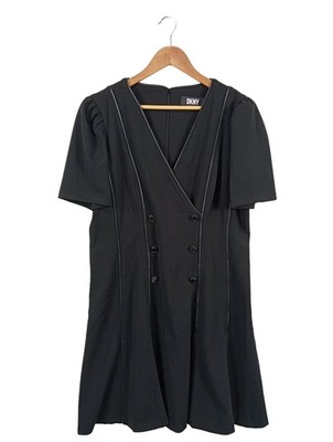 DKNY Kurzarmkleid Damen Kleid Gr. DE 42 schwarz Elegant