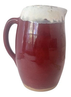 ETTA B POTTERY BROWN PITCHER WITH HANDLE 7.5  Tall