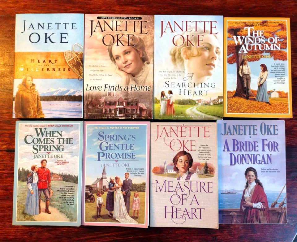 Lot of 8 Janette Oke Christian Inspirational Historical Romance Novels Paperback Foto 2 de 2