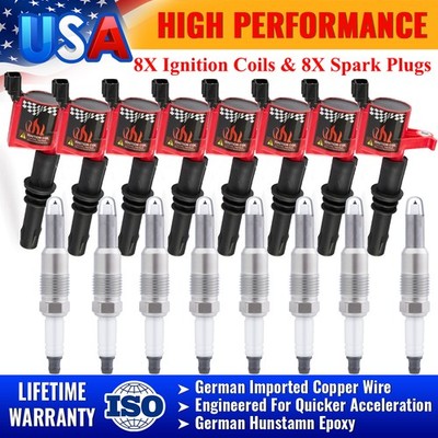 8Pcs Ignition Bobinas & Spark Plugs For Ford Explorer Mustang F250 4.6L V8 05-09