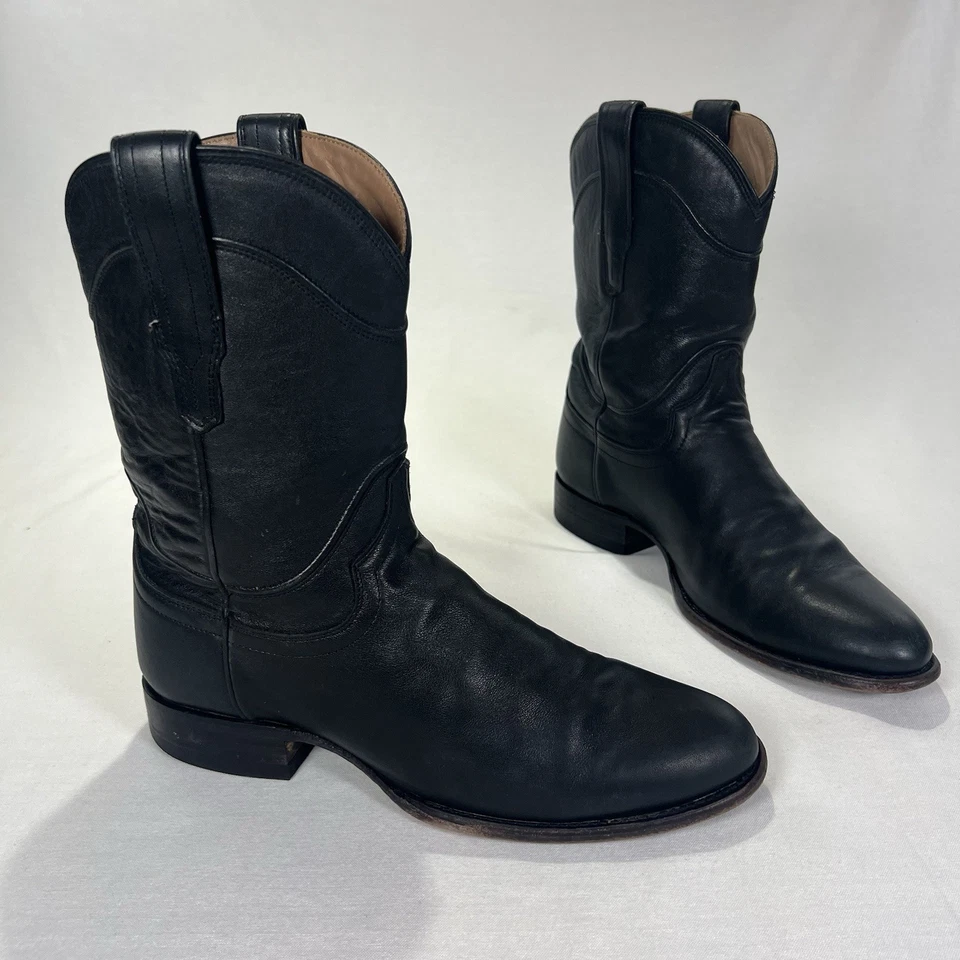 Tecovas The Earl Midnight Black Leather Cowboy Boots Men’s Size 9.5 D - Image 3 of 4