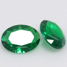 Natural Certified MUZO Colombia Green Emerald 6x8 MM Oval Pair Unheated Gemstone