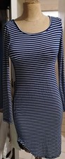 Vibe Sportswear Dress Women's Medium Blue Striped Long Sleeve 