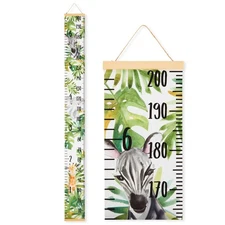 Kids Baby Growth Chart Wall Hanging Height Measuring Ruler Safari Jungle 7.9x79"