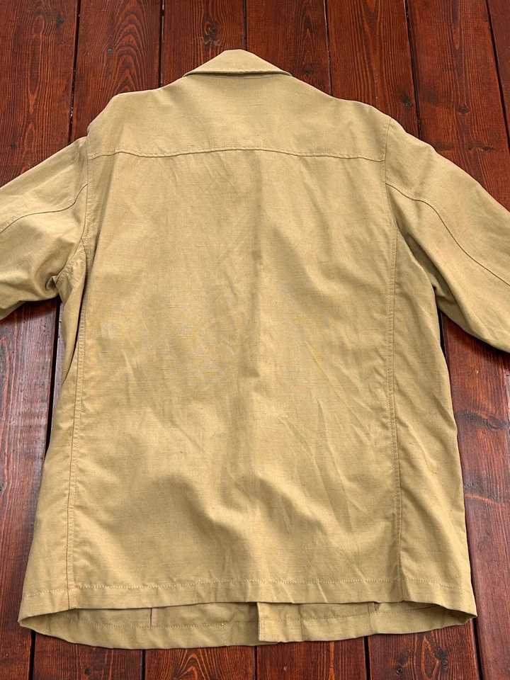 Banana Republic Jacket Men Medium Safari 2 Pocket Khaki Military Utility Field - Image 3 of 4