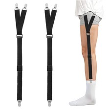 2PCS Shirt Stays Holder Men Elastic Non-Slip Locking Clamps Adjustable Military