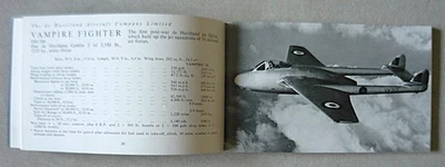 Havilland Aircraft Catalogue Original PUBLICITE Avion combat Vampire & divers - Photo 1/4